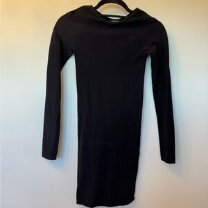bebe Classic Black Long Sleeve Mini Dress